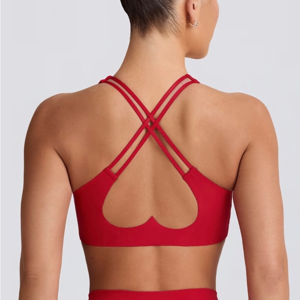 Bo+Tee Women's Red Strappy Back Bra